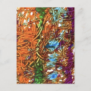 Orange, Green, Blue, Purple Marble Artwork Postcard