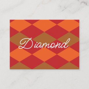 Orange Green Chequered Diamond Pattern  Business Card