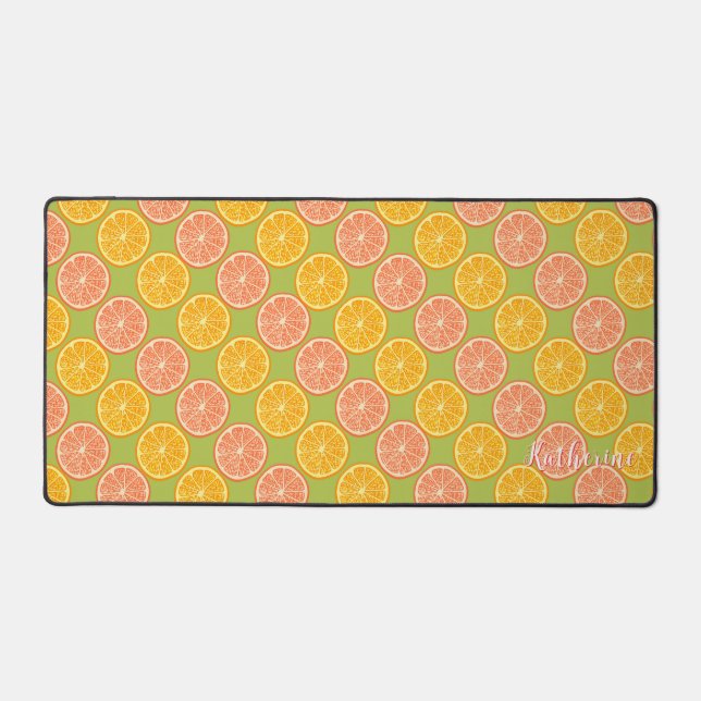 Orange Green  Desk Mat (Front)