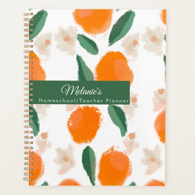 Orange Green Enseignant École Homeschool Planner (Devant)