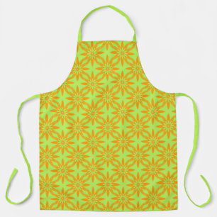 Orange Green Flower Seamless Pattern Apron