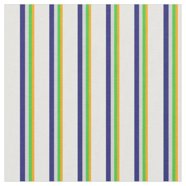 Orange, Green, Grey, Midnight Blue, Mint Cream Fabric (Close Up)