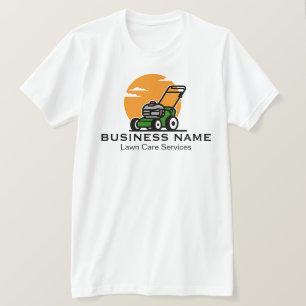 Orange Green Lawn Mowing Service T-Shirt