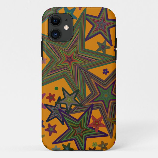 Orange Green Party Stars Case-Mate iPhone Case (Back)