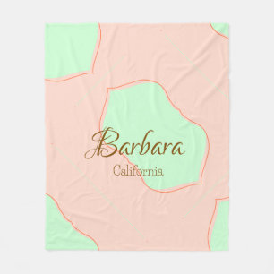 Orange green pastel boho add name place rustic ele fleece blanket