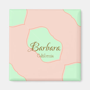 Orange green pastel boho add name place rustic ele magnet