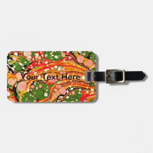 Orange/Green/Pink Marble Swirl Personalized Tags