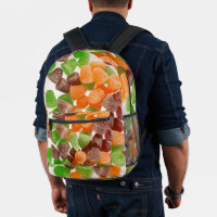 Orange green red gum candy sprinkled with sugar