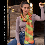 Orange & Green Shiny Look Abstract Pattern Long Scarf<br><div class="desc">Scarf with colourful shades in abstract art patterns that give a shiny look.  Personalize this template if you want to exchange the image. Customize further for more changes.</div>