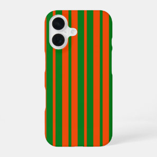 Orange Green Stylish Stripes Pattern Design  iPhone 16 Case
