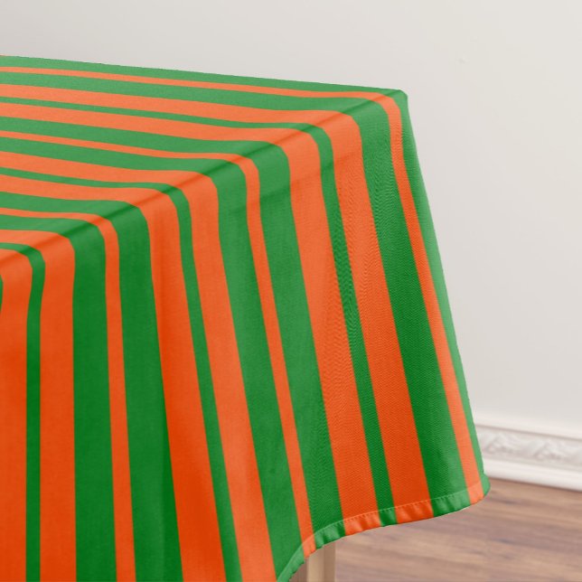Orange Green Stylish Stripes Pattern Design  Tablecloth (Creator Uploaded)