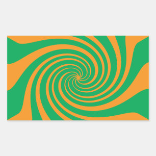 Orange green swirl sticker