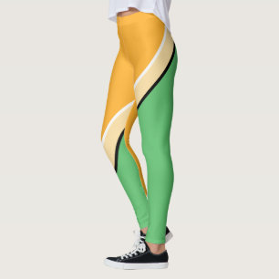 Orange, Green, Yellow Diagonal Leggings