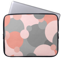 Orange-grey molecules laptop cases