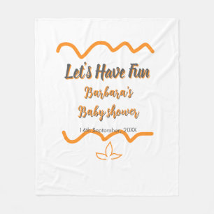 Orange grey retro spanish baby shower boho modern fleece blanket