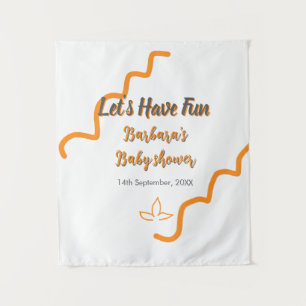 Orange grey retro spanish baby shower boho modern  tapestry