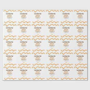 Orange grey retro spanish baby shower boho modern  wrapping paper
