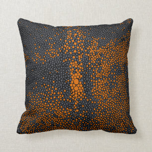 Orange & Grey Shagreen Throw Pillow