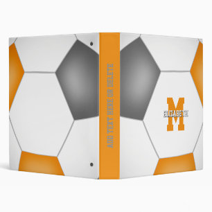 orange grey soccer gifts for teams binder