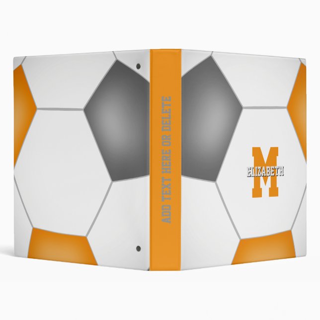 orange grey soccer gifts for teams  binder (Background)