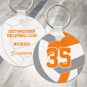 orange grey volleyball buy one or buy in bulk keychain