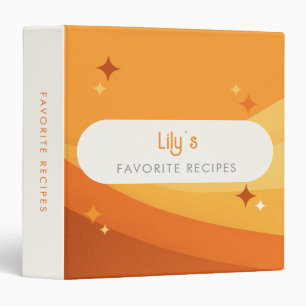Orange Groovy Retro Vintage Favourite Recipe Binder