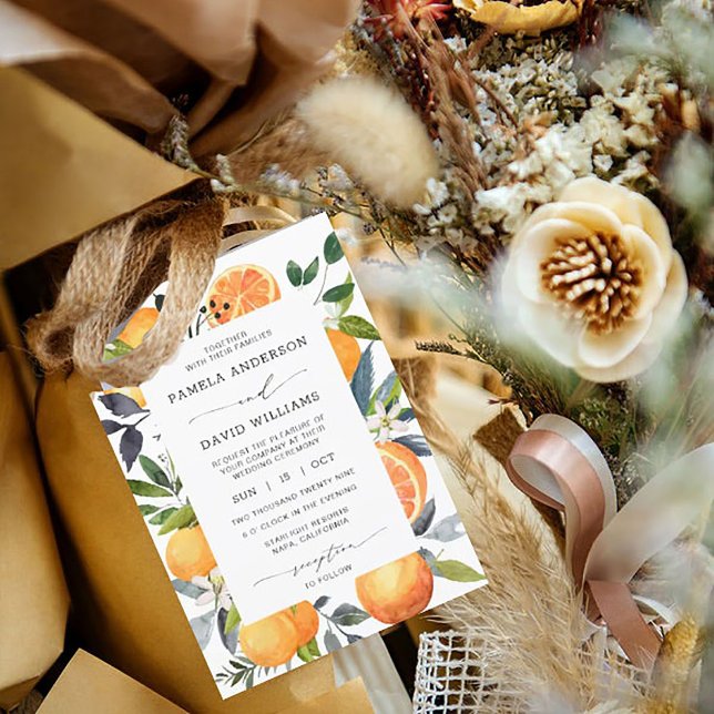 Orange Grove Add Your Photo Wedding Invitation  (Creator Uploaded)