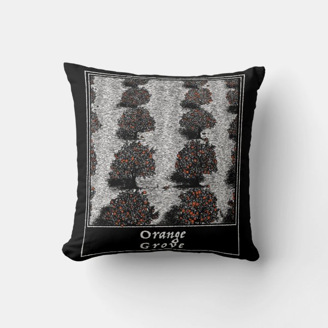 Orange Grove Throw Pillow (Front)