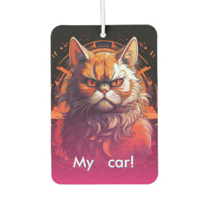 Orange Grumpy Cat  Air Freshener