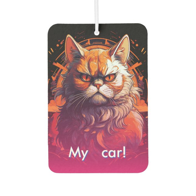 Orange Grumpy Cat  Air Freshener (Front)