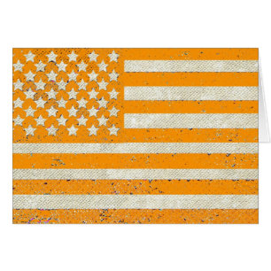Orange grunge American flag