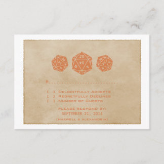 Orange Grunge D20 Dice Gamer Response Card