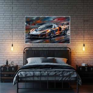 Orange GTR Supercar Race Car Canvas Print