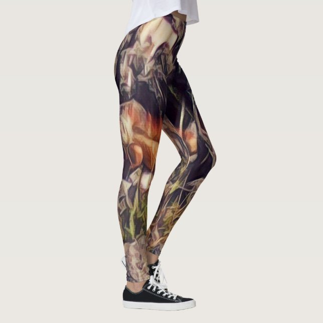 Orange Guana Art Leggings (Right)
