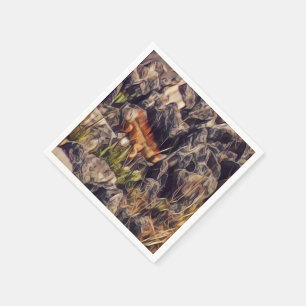 Orange Guana Art Napkin