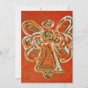 Orange Guardian Angel Invitation personnalisé ou i
