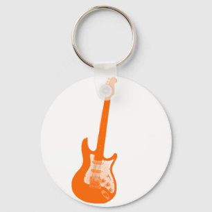 Orange guitar keychain