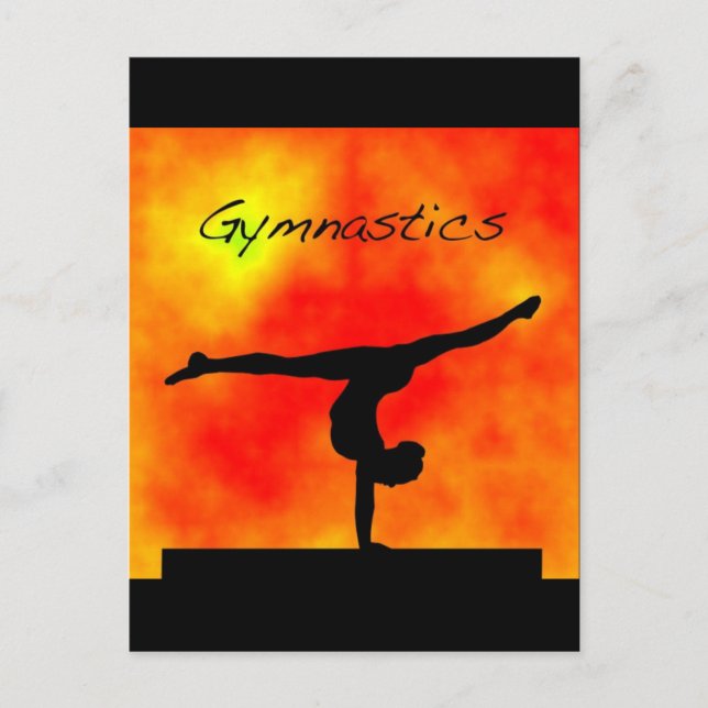 Orange Gymnastics Postcard (Front)
