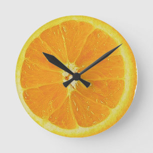 ORANGE-HALF WALL CLOCK