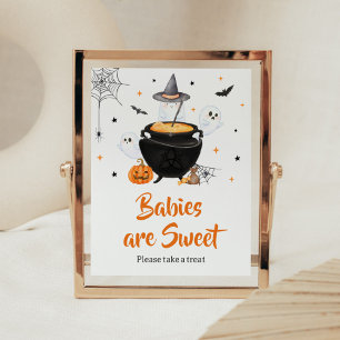 Orange Halloween Baby is Brewing Babies are Sweet Poster