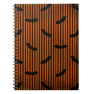 Orange Halloween Bats Notebook
