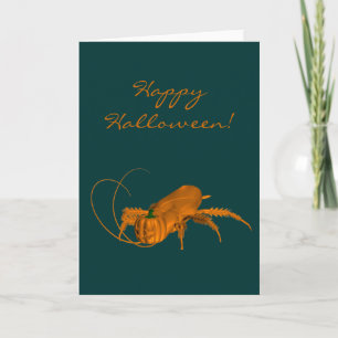 Orange Halloween Cockroach Card