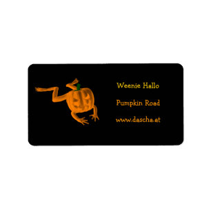 Orange Halloween Frog Label
