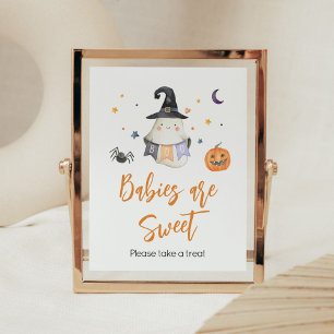 Orange Halloween Ghost Little Boo Babies are Sweet Poster