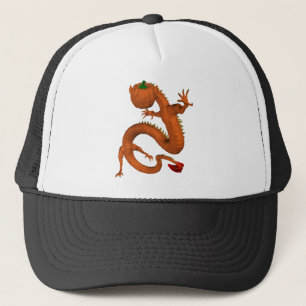 Orange Halloween Pumpkin Dragon Trucker Hat