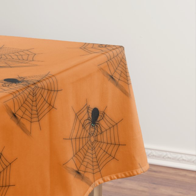 Orange Halloween Spider Web Nappe (In Situ)