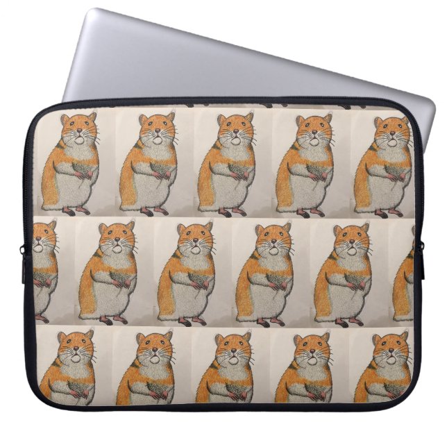 Orange Hamster Electronics Bag (Front)