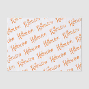 Orange Hand Lettered Halloween Script Tissue Paper