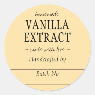 Orange Handcrafted Vanilla Extract Kitchen Jar Classic Round Sticker