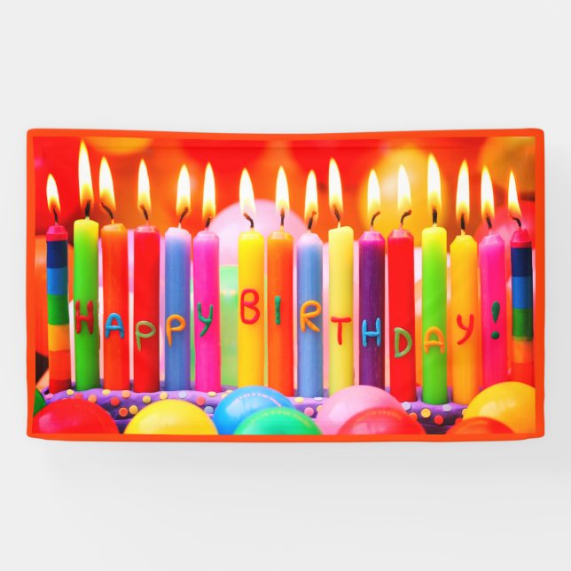 Orange Happy Birthday Banner (Horizontal)